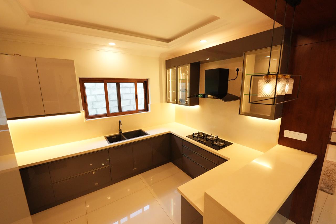 Modular kitchen with premium imported finishes